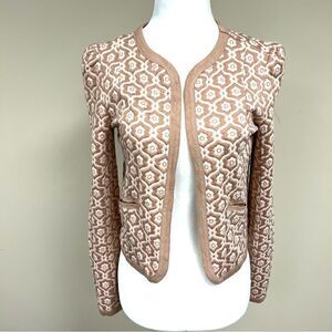 Frenchi cropped geometric blush colored jacket Sz XS/S
